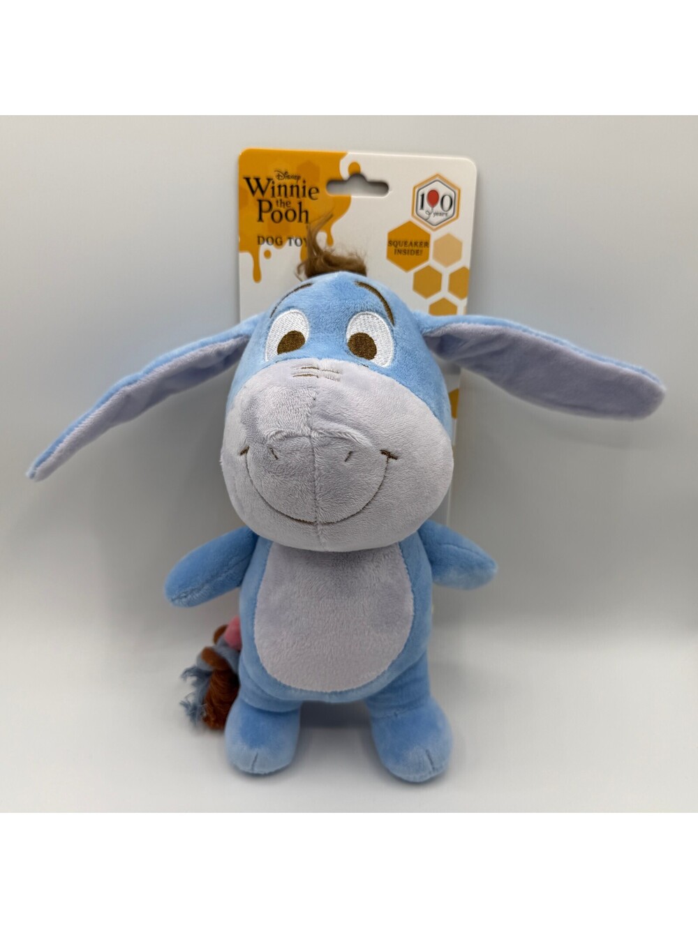 Disney Winnie the Pooh Eeyore Plush Dog Toy Squeaker Inside Disney 100 Years NEW